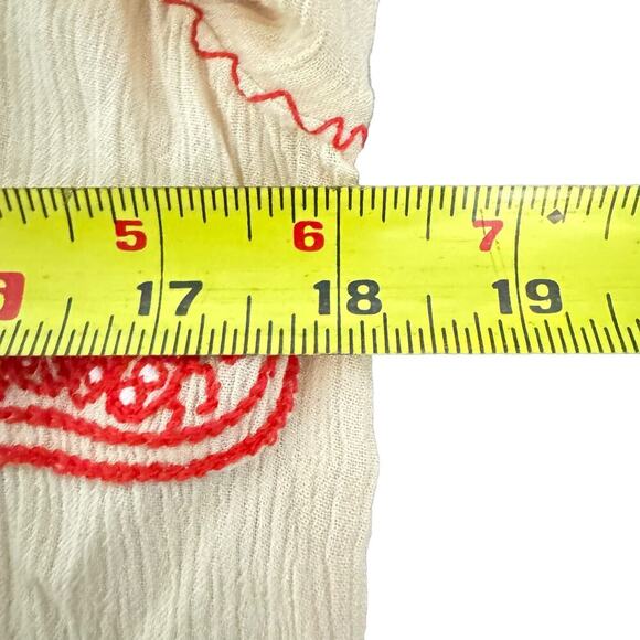 Free People Wind Willow Cashmere Dress Long Sleeve Mini Red Cream Size XS - Picture 10 of 11